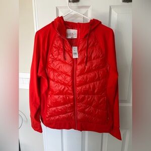 Lou & Grey Vibrant Orange-Red  Puffer Jacket